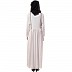A-line contrast piping flare abaya- Light Pink